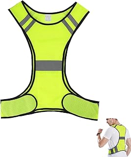 Gilet Réfléchissant Haute Visibilité pour Hommes et Femmes - Veste de Sécurité Légère et Respirante pour Running, Vélo, Moto - Jaune Fluo avec Poche pour Téléphone，Simple et résistant