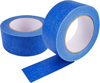 2 Rouleaux Peintre Bleu Masking, 48 mm x 50 m Scotch Masquage Peinture, Scotch Ruban Adhésif Polyvalent, Bande de Peinture Facile à Retirer sans Résidus pour Travaux et Décoration