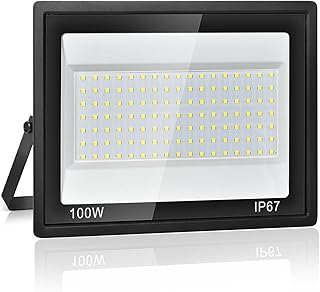 Projecteur LED Extérieur 100W,7000K Blanc Froid,10000LM Super Lumineux, IP67 Étanche, 119 LEDs, Spot Extérieur pour Jardin, Cour, Garage, Allée, Atelier, Couloir et Éclairage de Sécurité