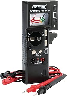 Draper Testeur de batterie, ampoule, fusible et continuité, noir 90478