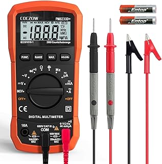 Multimètre numérique à plage automatique, testeur de tension ampère-ohm AC/DC, testeur multifonction avec tests de résistance, continuité, capacité, fréquence et diode, maintien des données et NCV