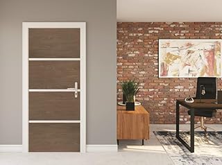 Nordlinger Pro Kit Rénovation Porte – 890556 – Bois FSC Mixte 70% – Chêne fumé – Adhésif verni – Profilés alu – Décoration intérieure