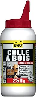 UHU Colle à Bois Express- Colle Bois Vinylique Extra Forte et Séchage Rapide - Résistante à l