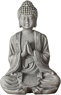 Zen Light Statue Bouddha Méditation 2 – Statuette Décoration Zen et Feng Shui – Apporte une Ambiance Apaisée et Relaxante à Votre Intérieur – Statue Porte-Bonheur Couleur Grise – Hauteur: 12cm