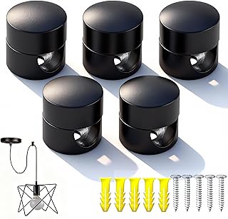 5 Pièces Accroche Cable Plafond, Supports Câbles Plafond Réglables, Organisateur de Cable, pour Suspensions Textiles, Luminaires et Fixations au Plafonds Noir