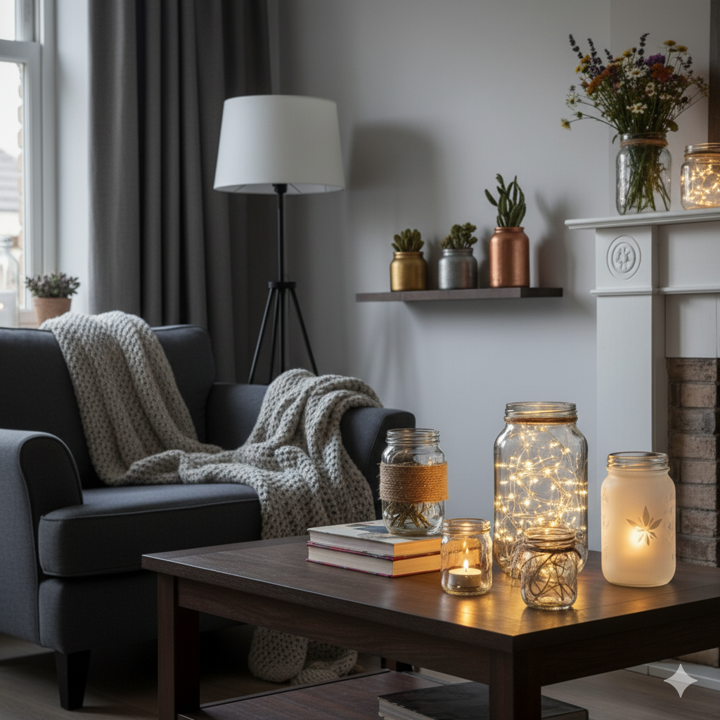 De la cuisine au salon : l'art de détourner les bocaux en verre en objets déco generated image january 09, 2026 11 38am